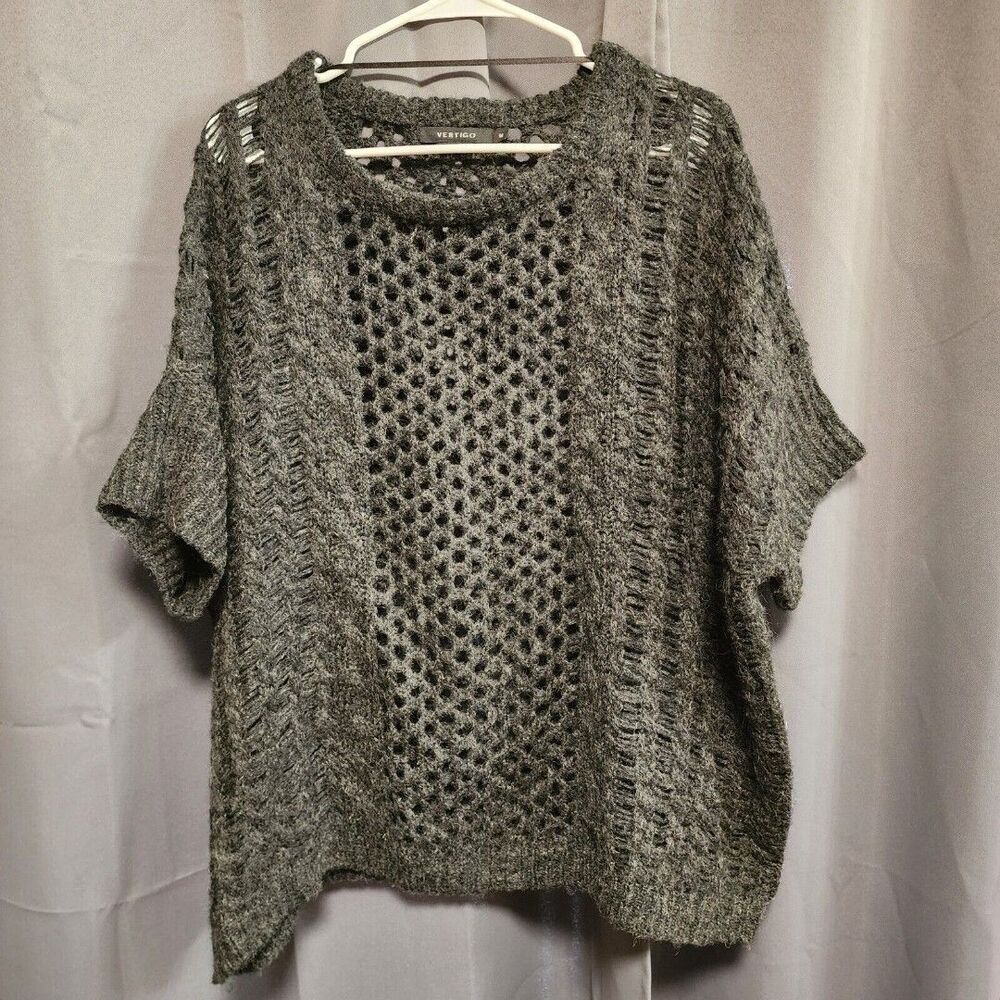 Vertigo grey knit Oversized Wool Blend Sweater Women’s MEDIUM